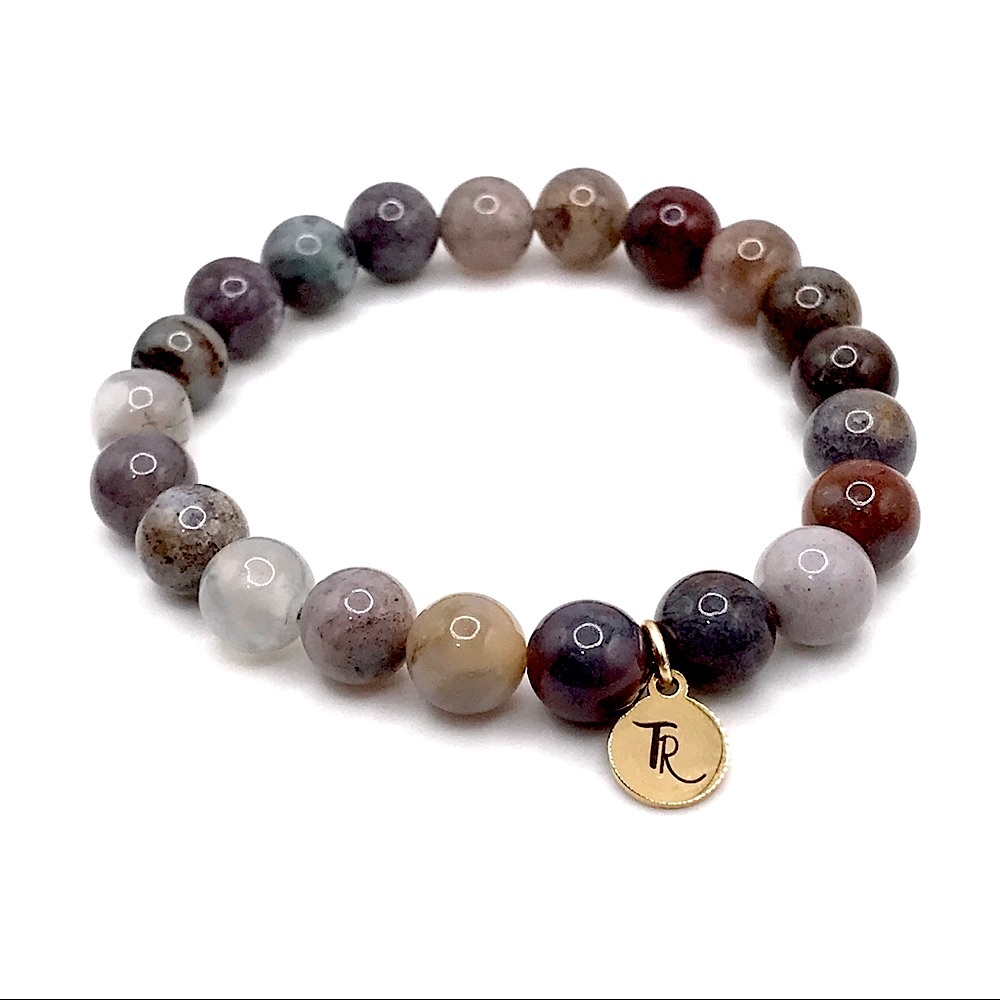 Ocean Jasper Stretch Bracelet Handmade Boutique - Picture 3 of 5